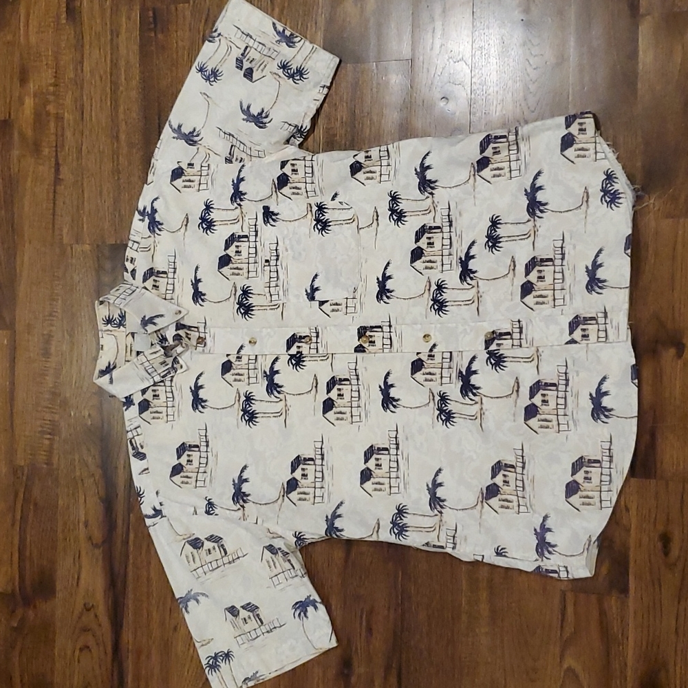 Mens Alexander Martin Island house print button down size M